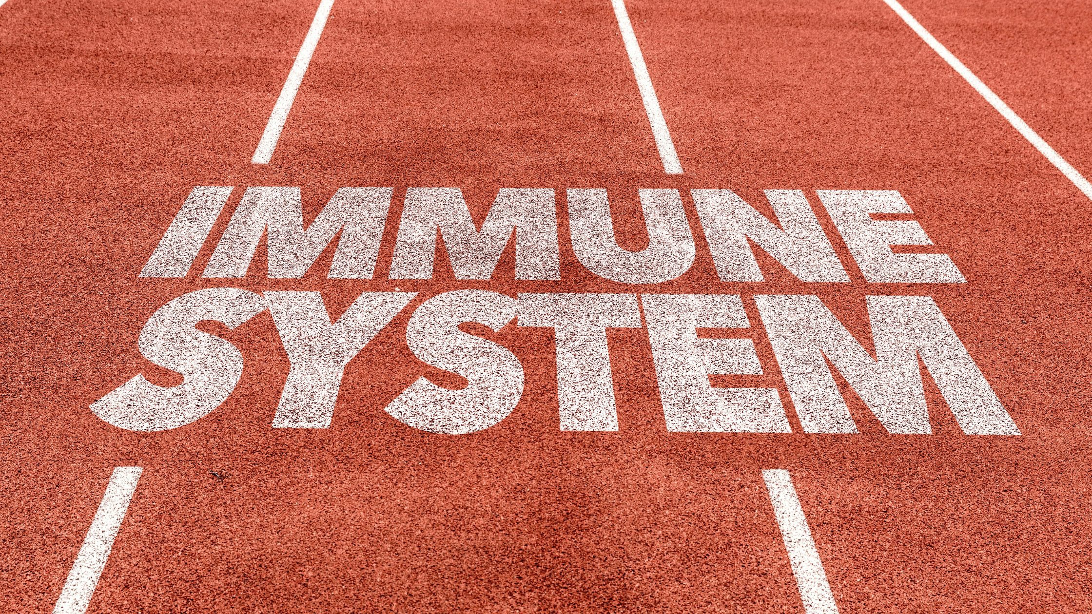 Immune System words on a track & field track